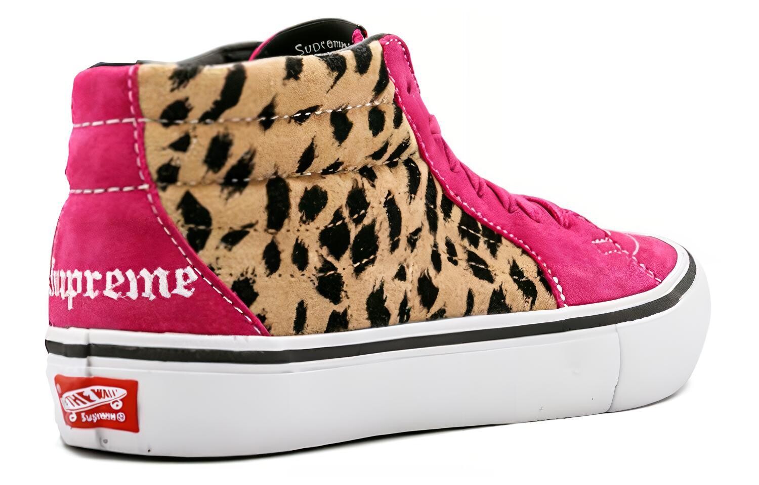 Кроссовки Vans Sk8-Mid Supreme Velvet Leopard Magenta — фото 2
