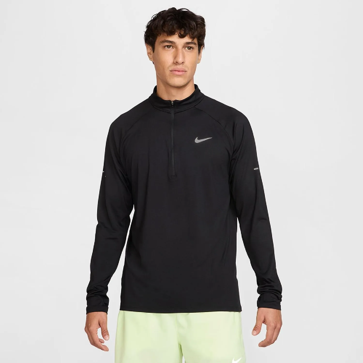 

Мужская футболка с длинным рукавом Stride Dri-FIT с застежкой на молнии. Nike, Black