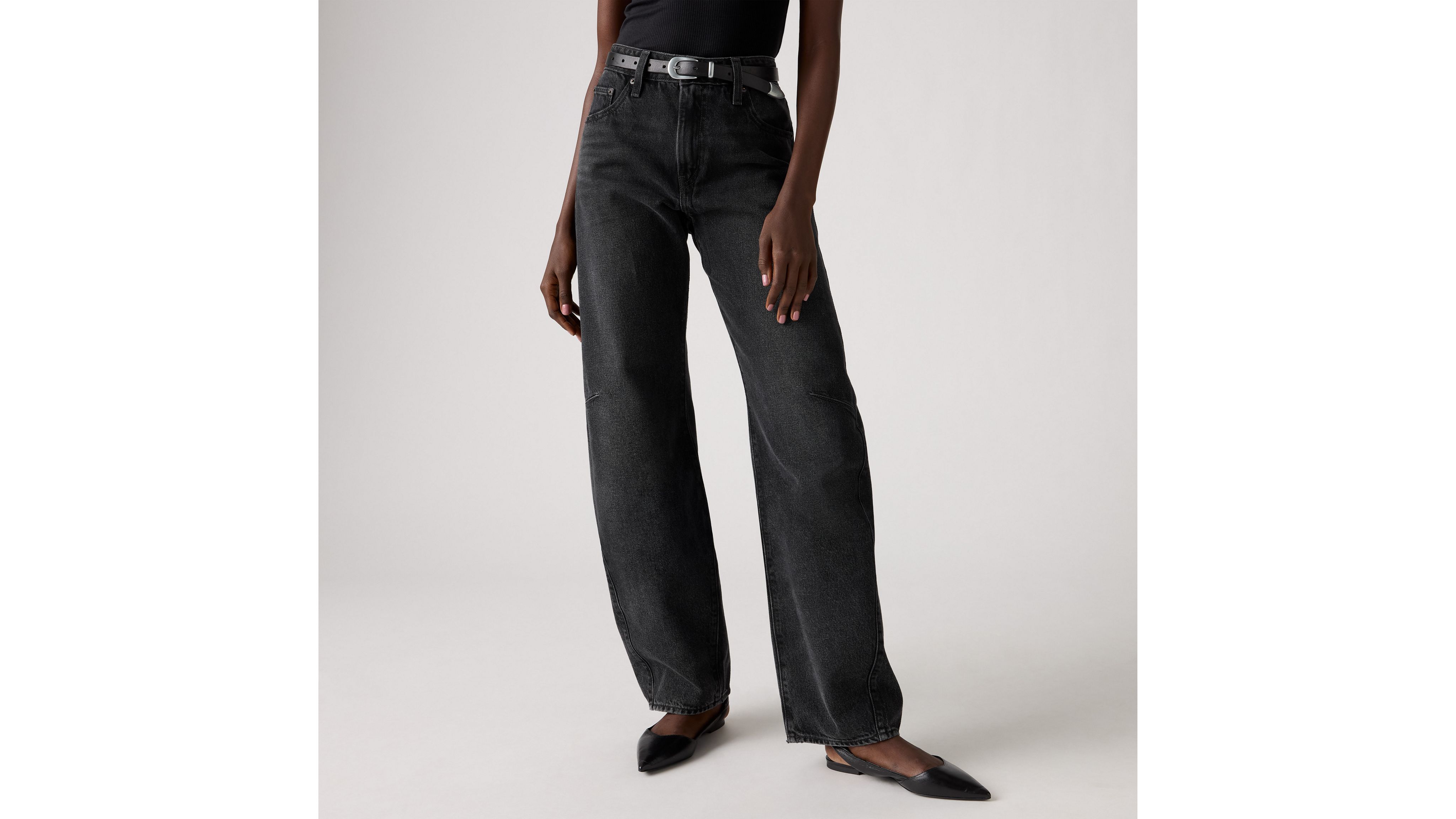 Женские джинсы Baggy Dad Barrel Levi's, Rebel Edge - Black — фото 2