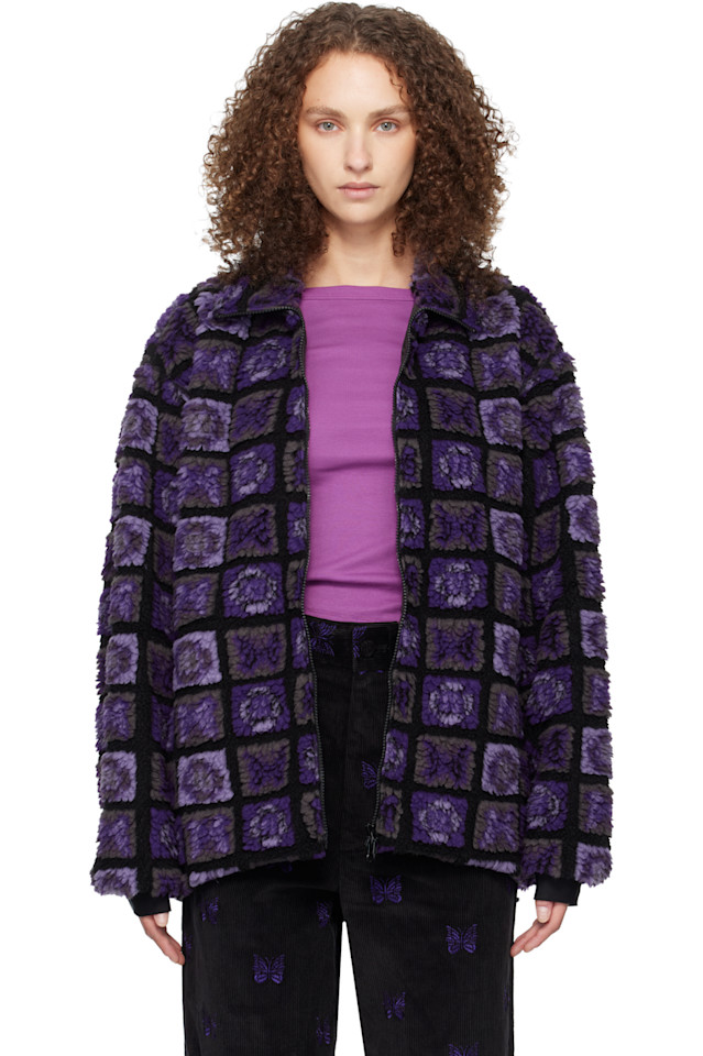 

Needles Куртка из флиса в фиолетово-черную клетку «папийон»