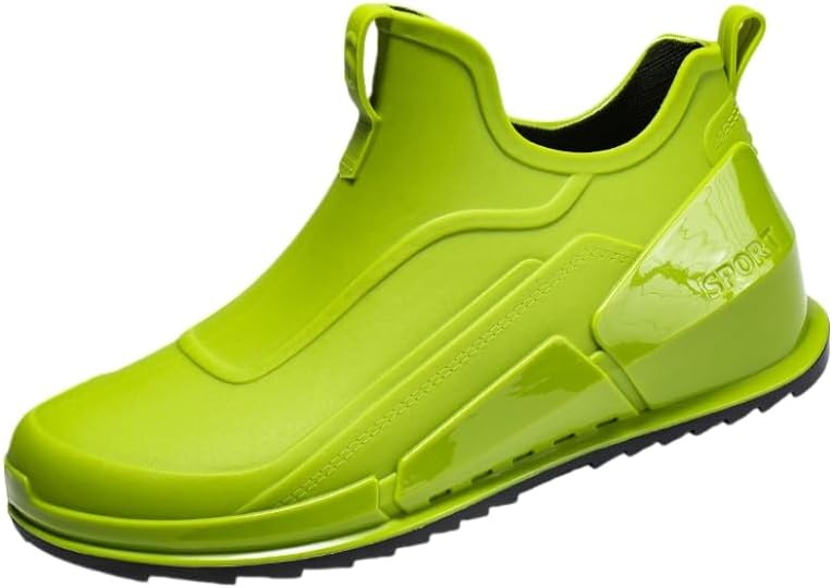 

Мужские модные резиновые сапоги SPKFHD - короткие сапоги с толстой подошвой и верхом из ПВХ - удобные и легкие - подходят для использования на улице или для повседневной носки, зеленый