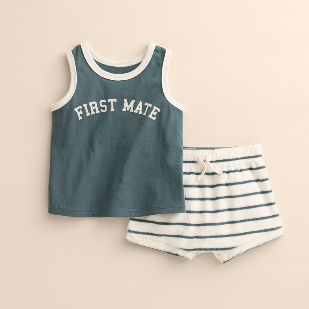 

Комплект из майки и шорт Baby Little Co. от Lauren Conrad Little Co. by Lauren Conrad, цвет Ivory Bl Stripe