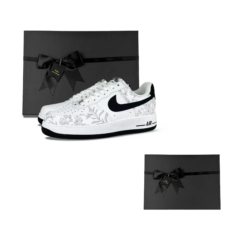 

Nike Air Force 1 нескользящие износостойкие низкие скейтерские кроссовки мужские black white gray