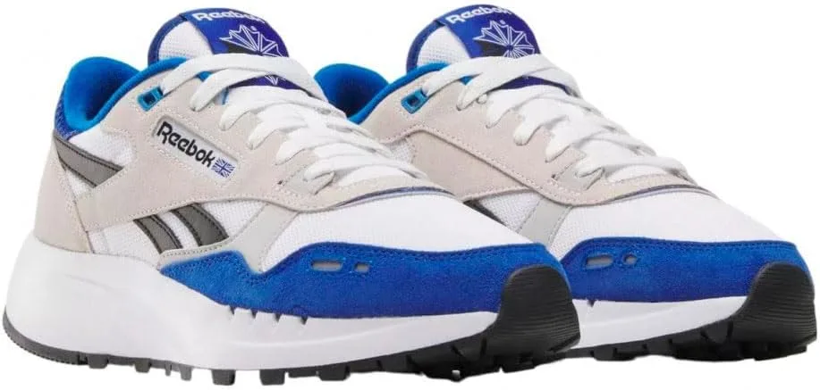 Кроссовки Reebok Unisex Classic Leather 2400, белый/черный/синий — фото 3