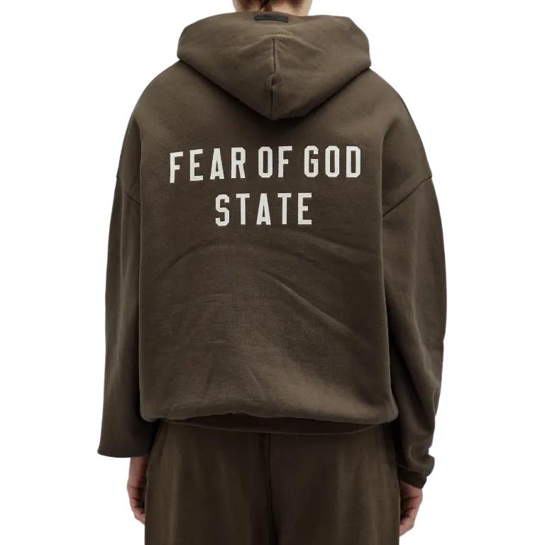 Худи с логотипом Fear Of God Essentials, коричневый — фото 3