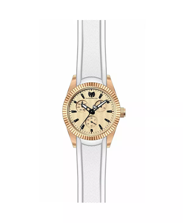 

Женские часы tm-724004 с хронографом из морского кварца и розовым золотом Technomarine, white