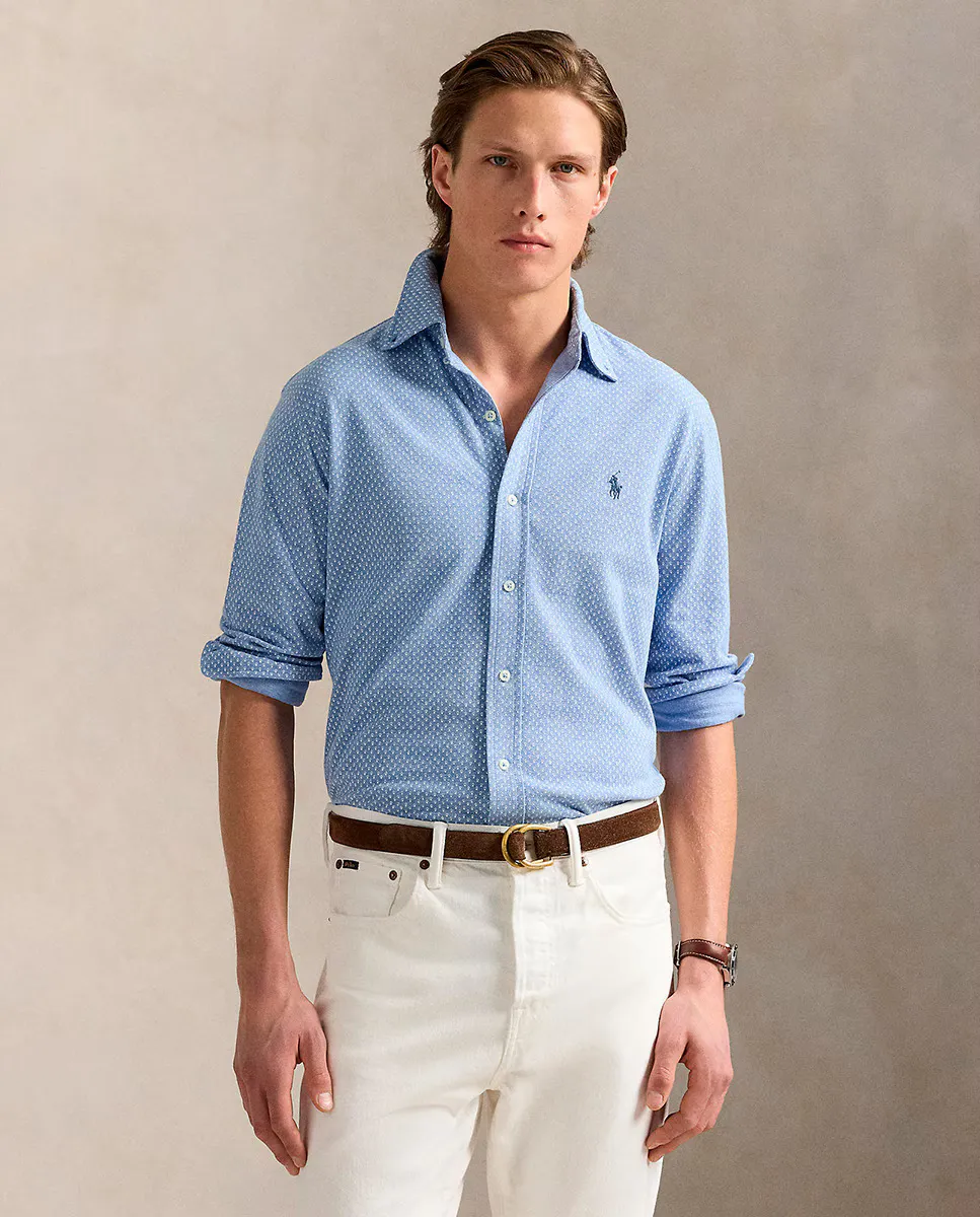 

Мужская рубашка из хлопка, прямого кроя Polo Ralph Lauren, синий