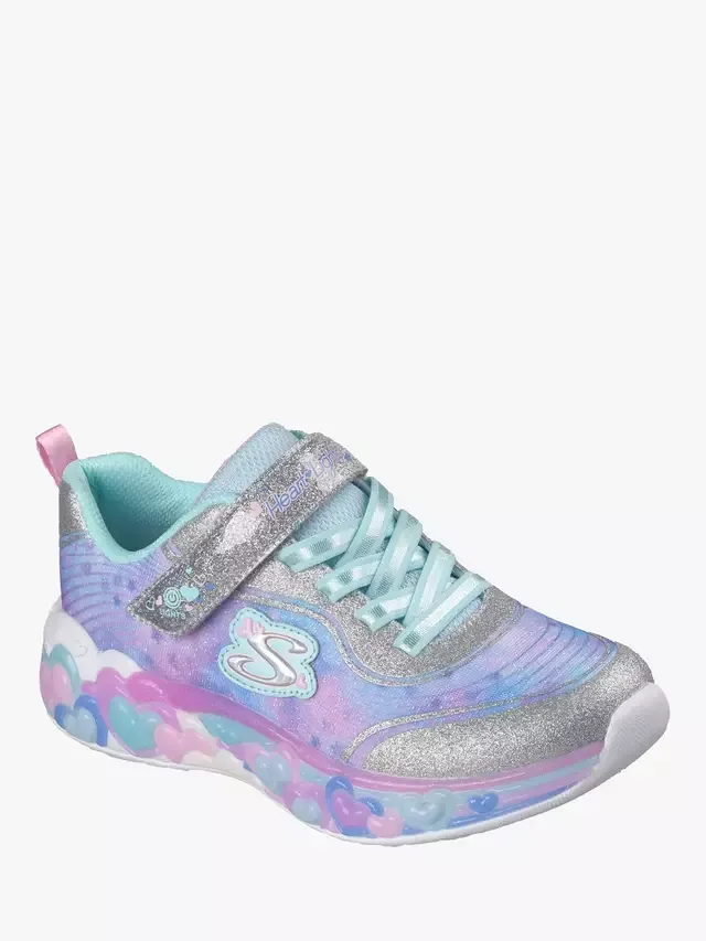 Детские кроссовки S-Lights Eternal Heart Lights, серебристый/разноцветный Skechers — фото 4