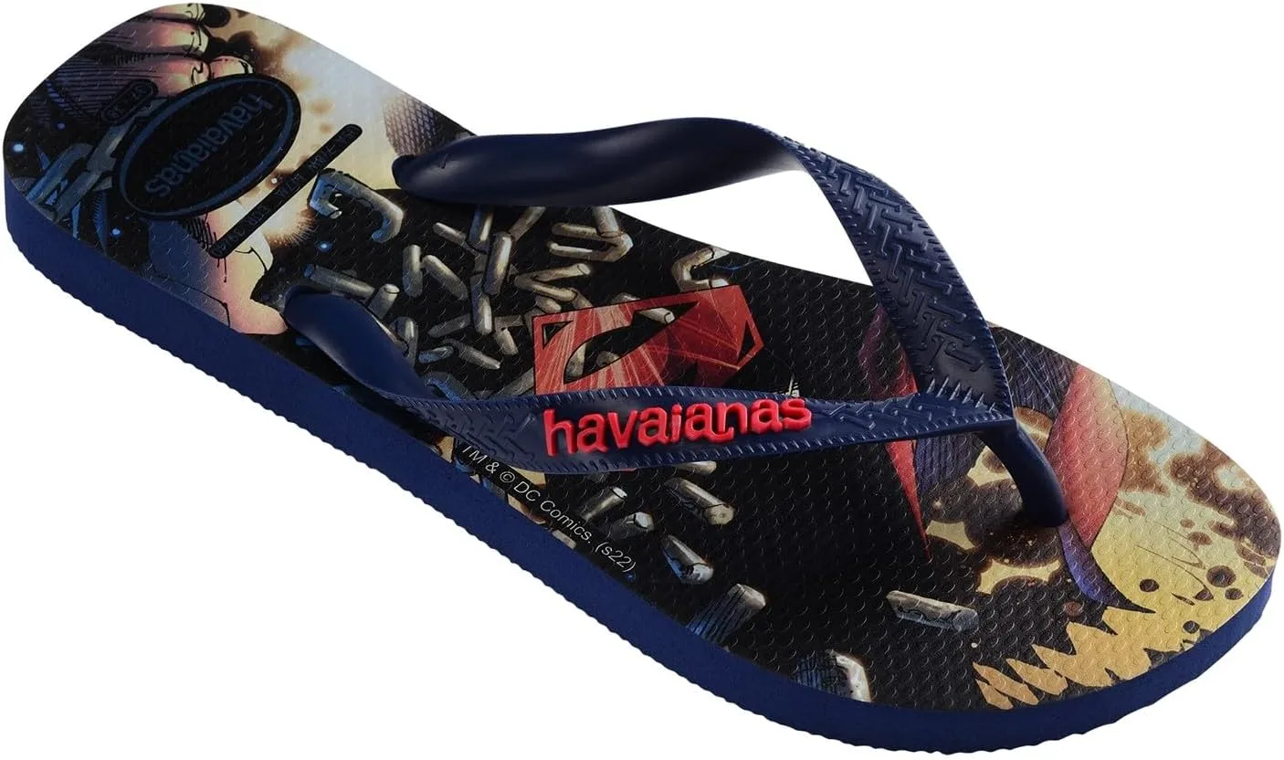 Havaianas - Top Herois DC. Красивые, удобные и легкие сандалии с подошвой Hero Sole, унисекс, для взрослых, красный/темно-синий — фото 4