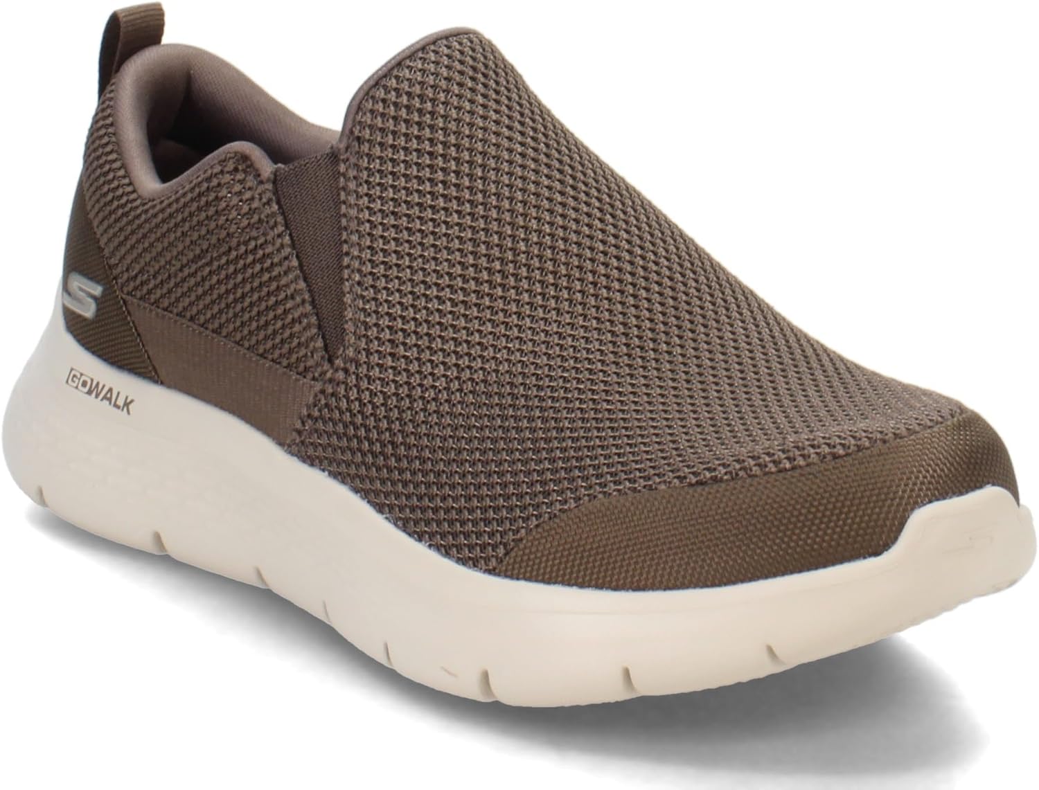 Мужские кроссовки Skechers GoWalk Flex - спортивные слипоны для прогулок с амортизирующей подошвой с воздушным охлаждением, хаки — фото 2