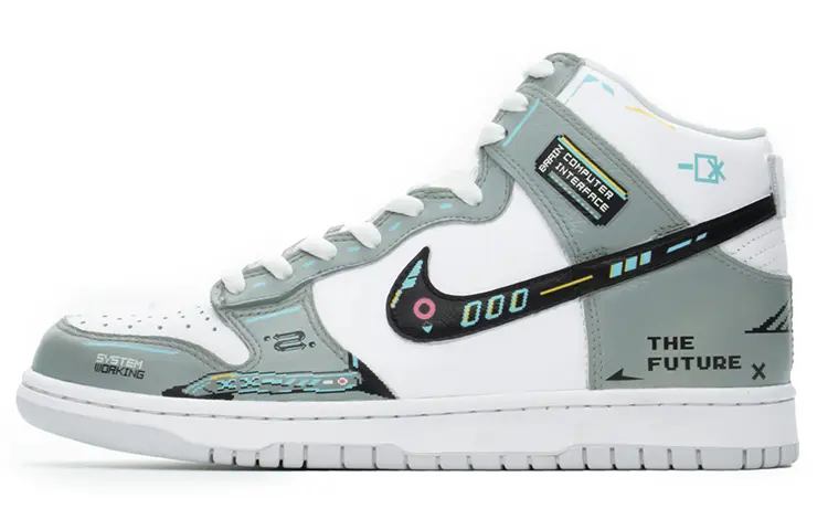 

Кроссовки Nike Dunk Skateboard Shoes Men High-Top Gray White