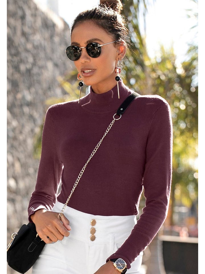 

Пуловер LASCANA Strickpullover, цвет brombeer/burgunder