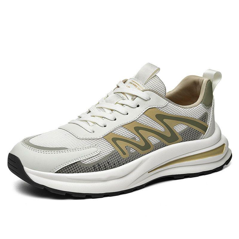 

YEARCON Скользоустойчивые мужские кэжуал кеды низкие бежево-бело-коричневые, цвет Beige White Brown