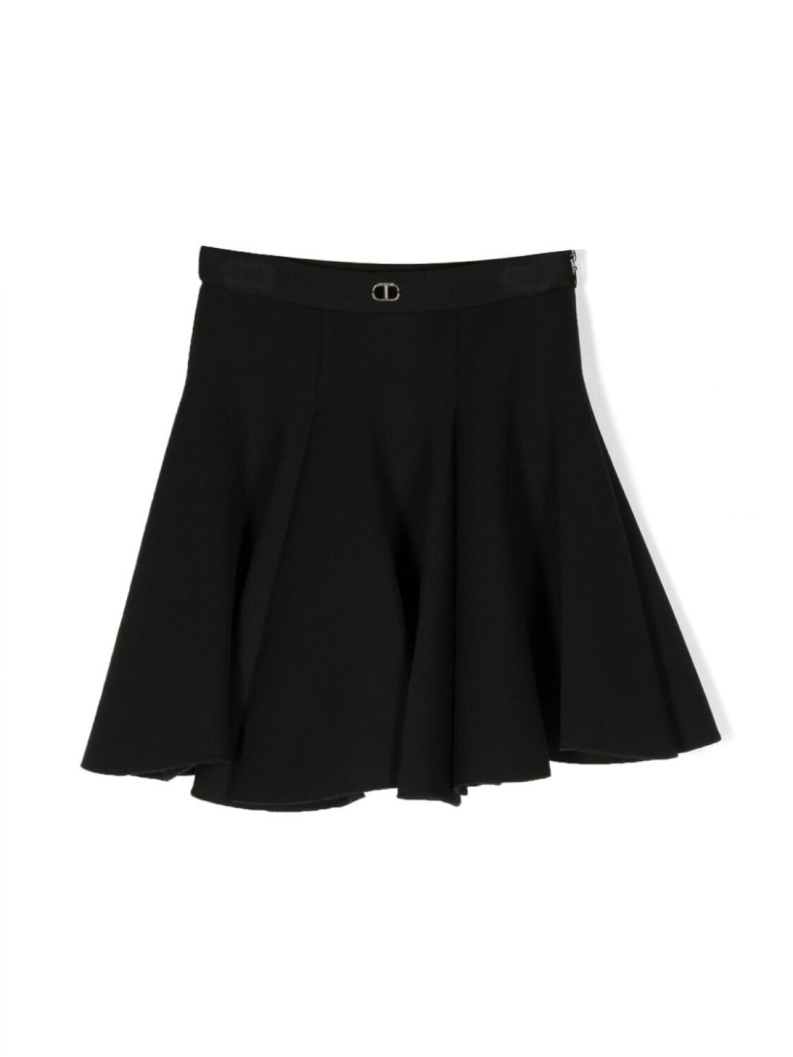

TWINSET Kids плиссированная мини-юбка с логотипом, черный