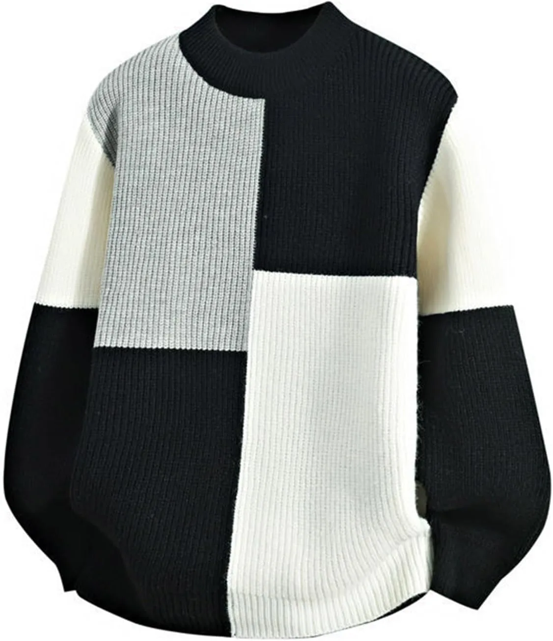 

Мужской свитер Cambkatl с цветными блоками, свободный вязаный пуловер с длинными рукавами