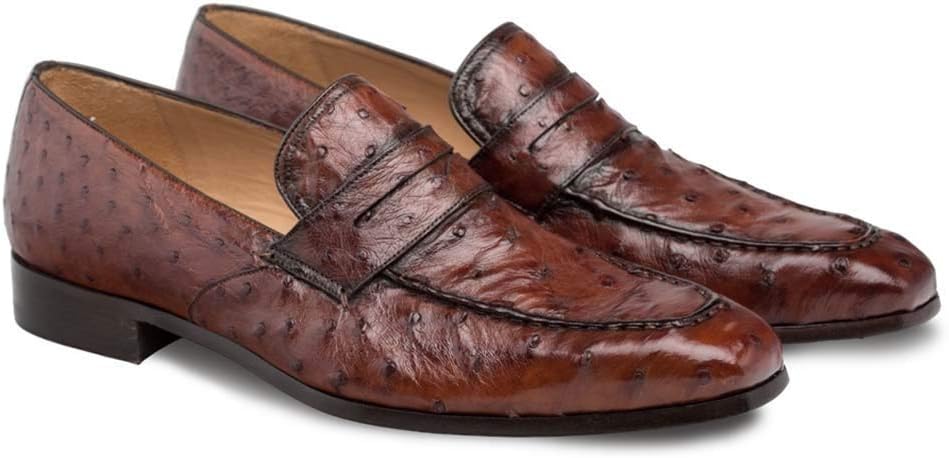 

Мужские классические слипоны Mezlan Lisbon Brandy из натуральной страусиной кожи