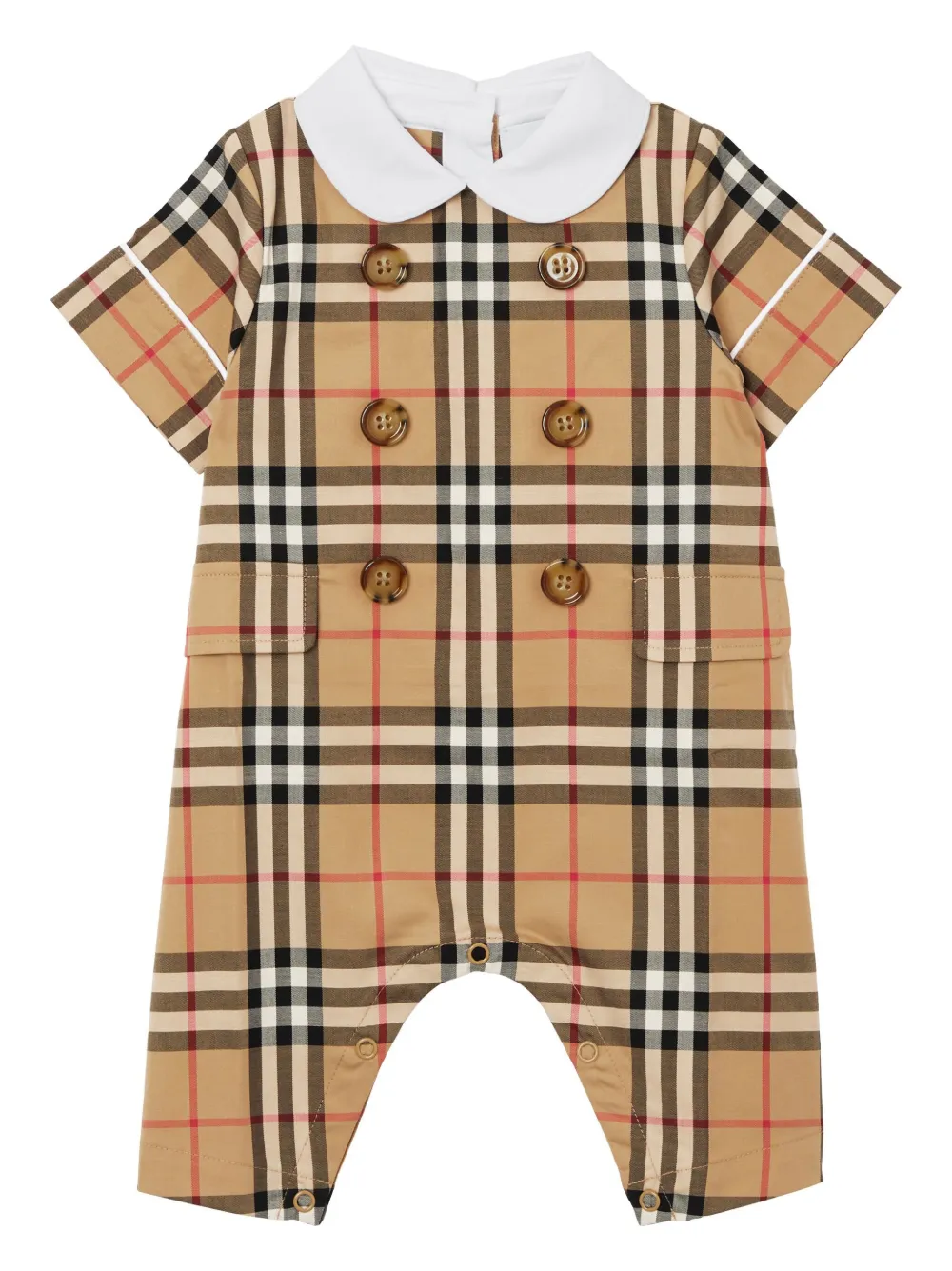 

Ромпер в клетку BURBERRY KIDS, коричневый