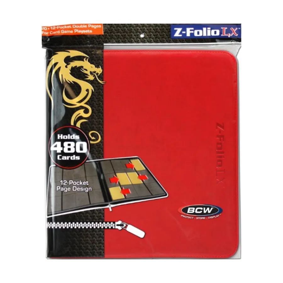 

Альбом LX с 12 карманами Z-Folio — красный, Binders (BCW Supplies)
