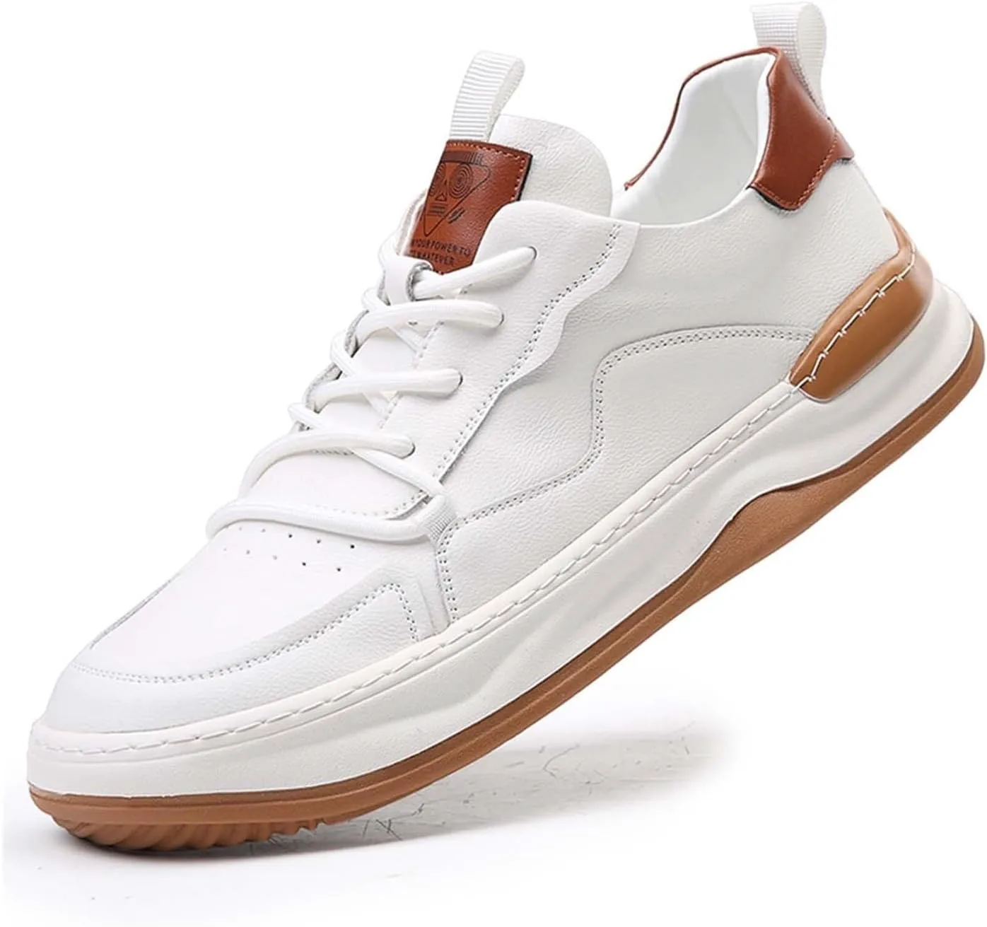 

Мужские кожаные туфли, модные повседневные, шнуровка, легкие кроссовки, противоскользящие прогулочные ботинки DMGYCK, белый