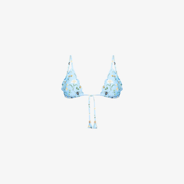 

Модерн романс треугольный топ бикини Seafolly, голубой