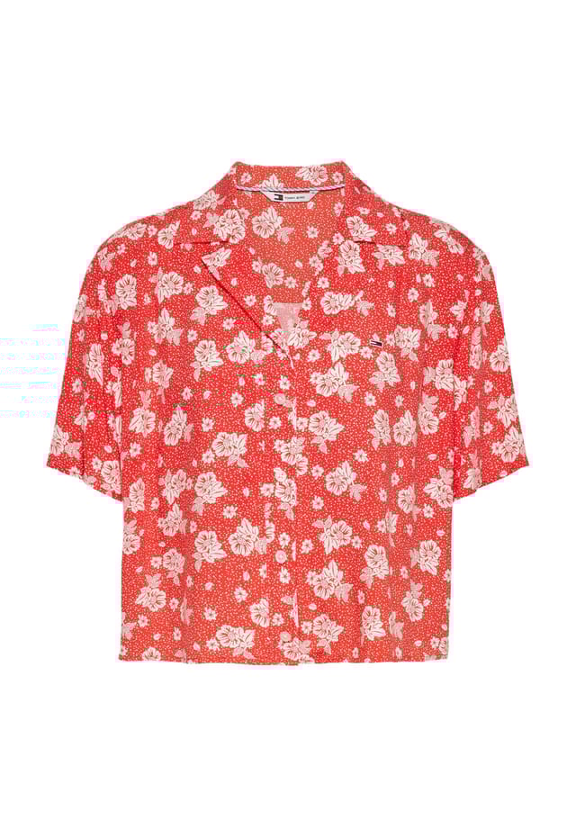 

Вышивка на воротнике блузки и рубашки Tommy Jeans, цвет 0 0k6 hawaiian ao