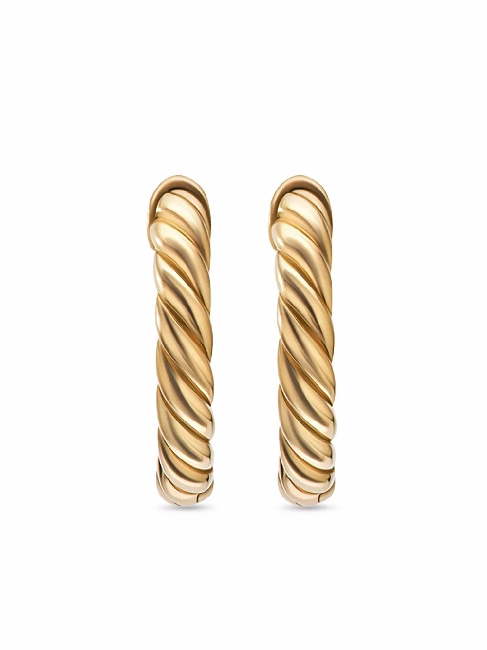

Серьги-хагги Sculpted Cable Micro из желтого золота (10.7 мм) David Yurman, золотой
