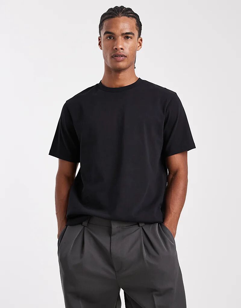 

Футболка ASOS DESIGN суперплотная с круглым вырезом черного цвета