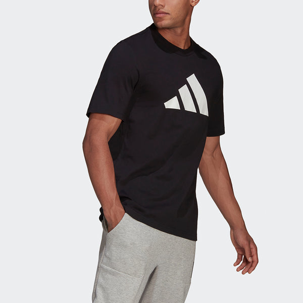 Футболка m fi tee bos a logo printing round neck sports short sleeve black Adidas, черный — фото 4
