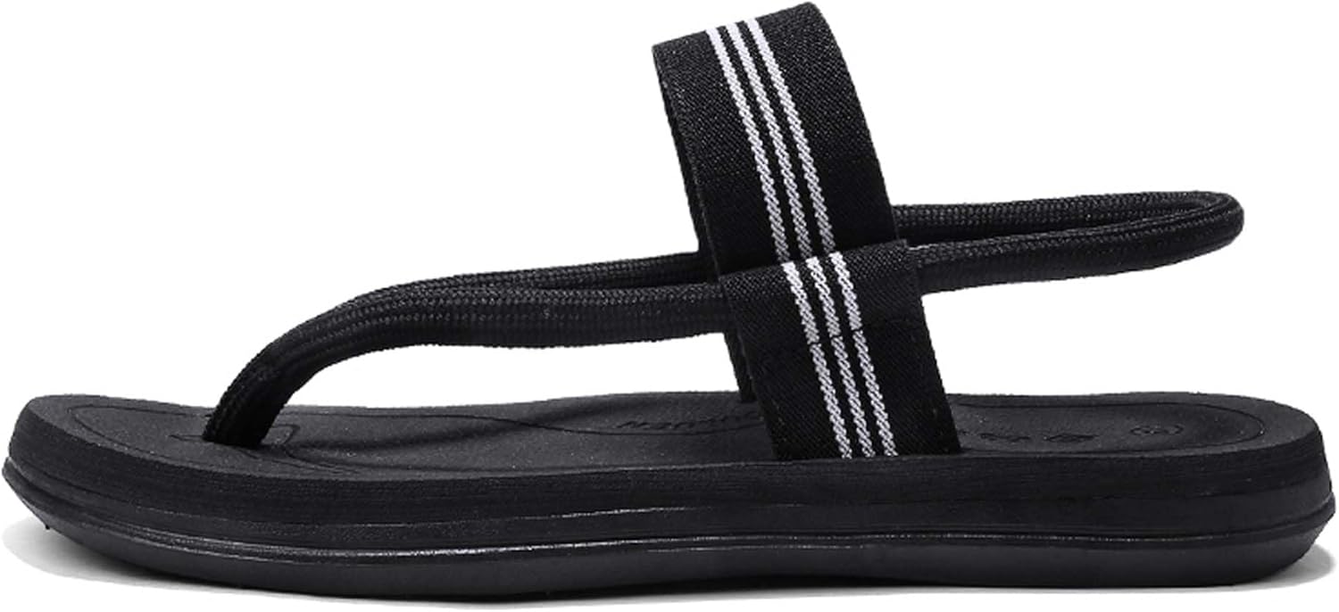 

Большие мужские тапочки для прогулок, удобные шлепанцы для ходьбы, сандалии, повседневная обувь на плоской подошве Generic, черный