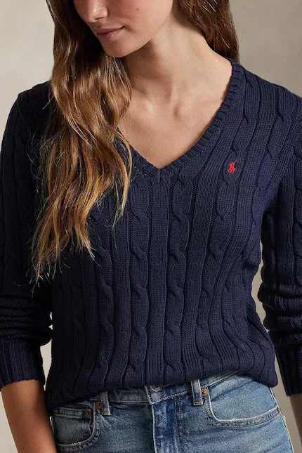 Свитер женский классический пуловер Polo Ralph Lauren, синий — фото 4