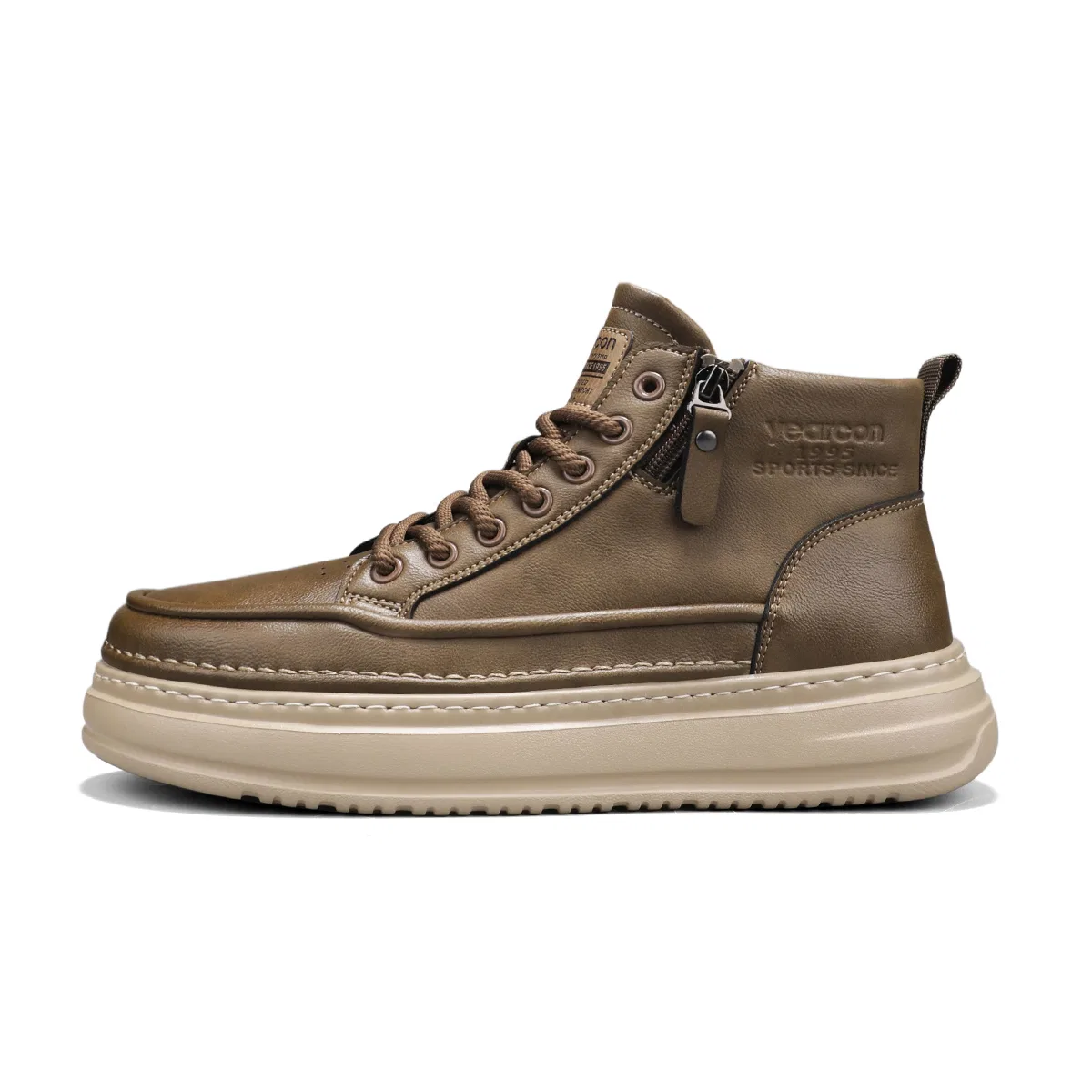 Ботинки на платформе кожаные YEARCON Chestnut Brown