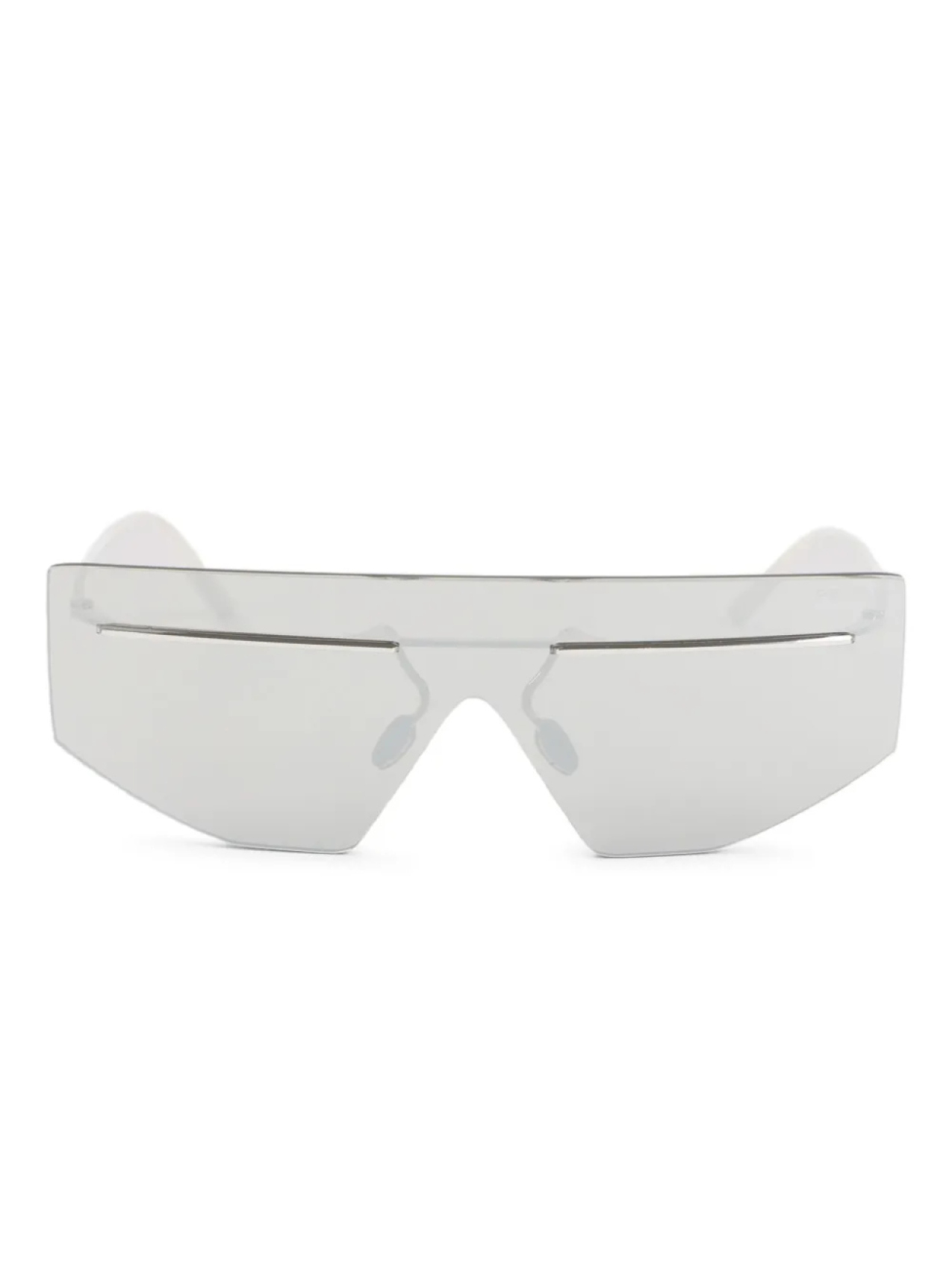 

Большие солнцезащитные очки-щитки Prada Eyewear, серебряный