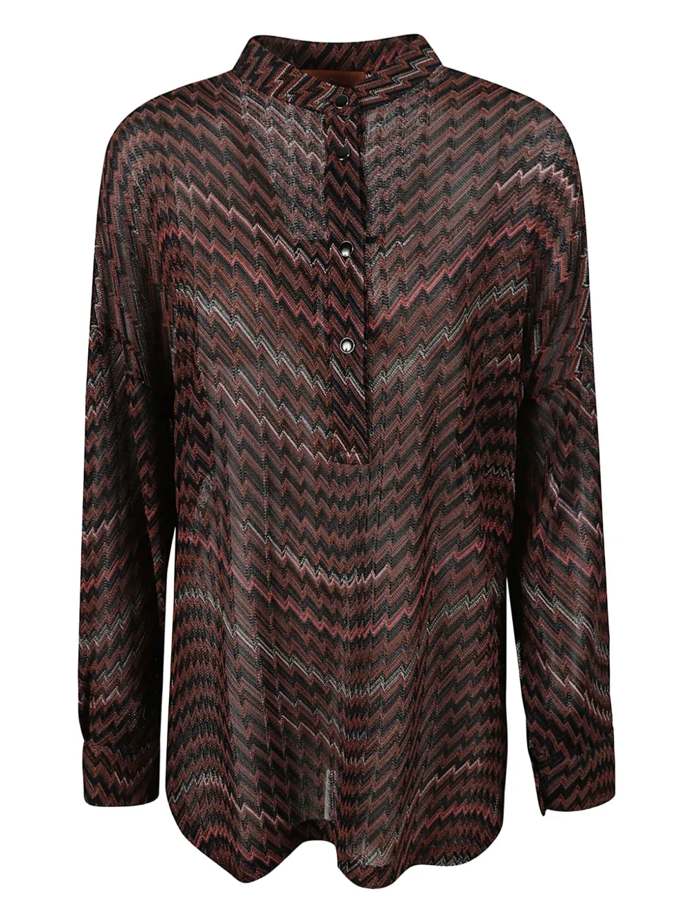 

Топ с застежкой на пуговицы и узором "шеврон" Missoni, коричневый
