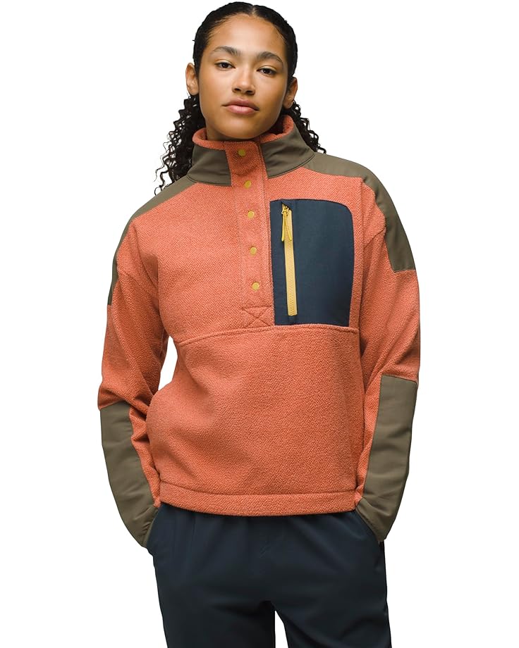 

Свитер Prana Peak Snap Up Fleece, цвет Terracotta/Slate Green