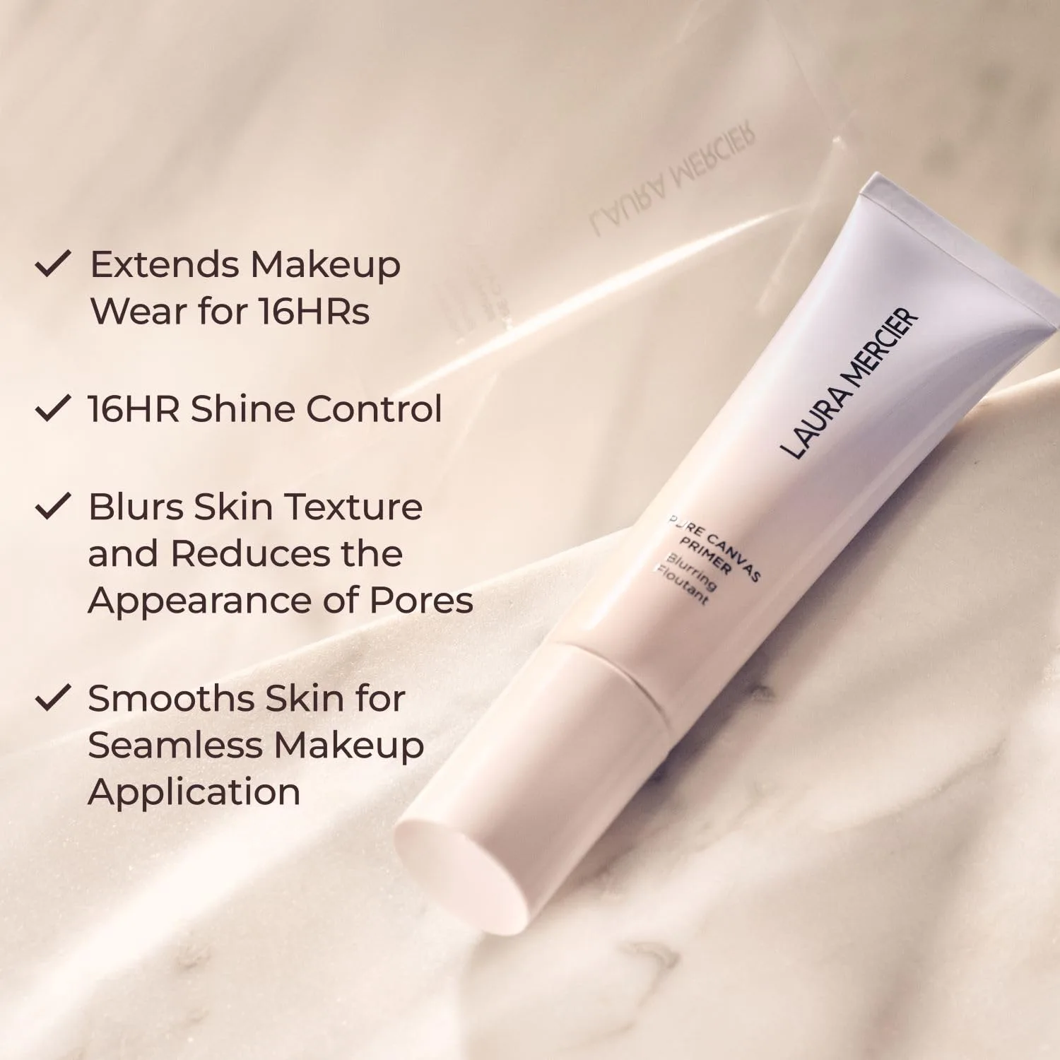 Праймер Laura Mercier Pure Canvas улучшает и продлевает стойкость макияжа, обладает увлажняющими, матирующими и осветляющими свойствами, обеспечивает естественный, матовый и сияющий финиш. 28.63 г (1 шт.), Blurring — фото 4