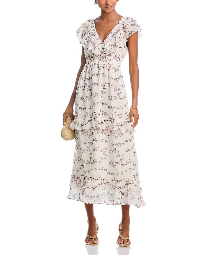 

Цветочное платье макси с асимметрией - Эксклюзив AQUA, мультиколор