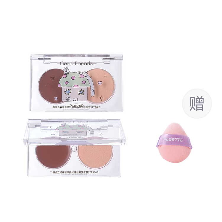 

Крем-корректор для лица универсальный двухтоновый blush из коллекции Good Fatty Friends Club легко растушевывается и выравнивает тон кожи FLORTTE