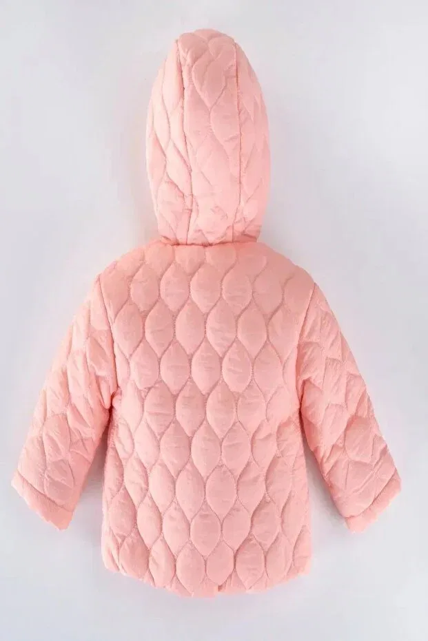 Детское зимнее пальто для девочек с капюшоном Dekubaby, Pink — фото 4