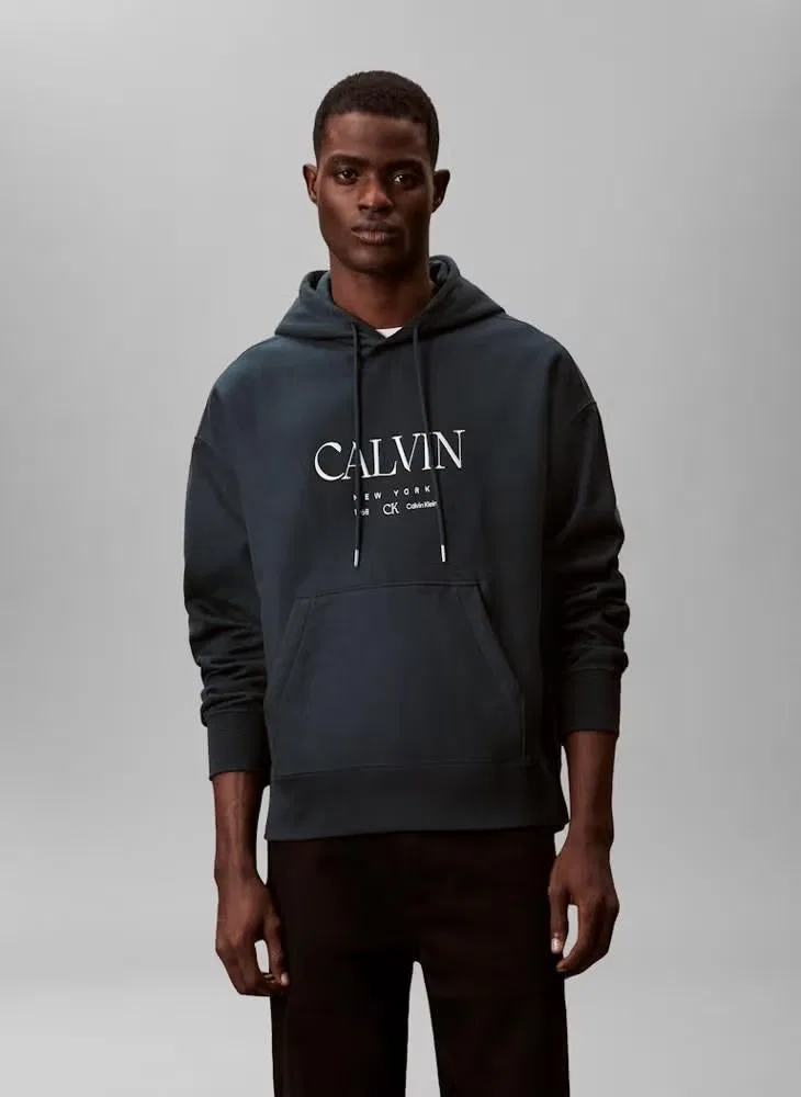 Худи с графическим принтом Calvin Klein, темно-синий — фото 3