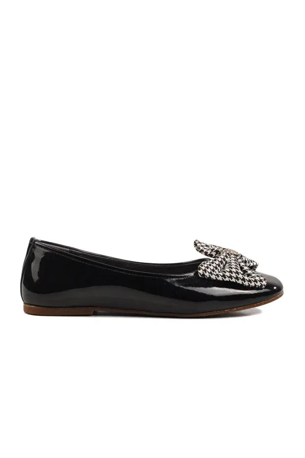 Детские балетки для девочек из искусственной кожи Ayk'S, Black Patent Leather — фото 3