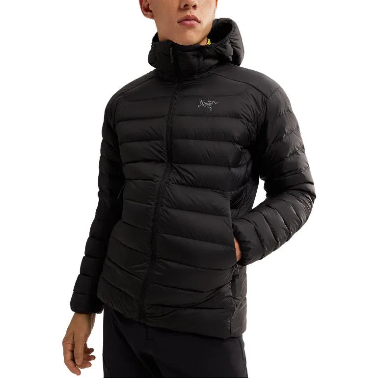 Мужской пуховик с наполнителем из гусиного пуха Cerium Hoodie Jacket Arcteryx, Rock Gray Green/Driftwood White/Cloud Mist Blue/Headwaters — фото 4