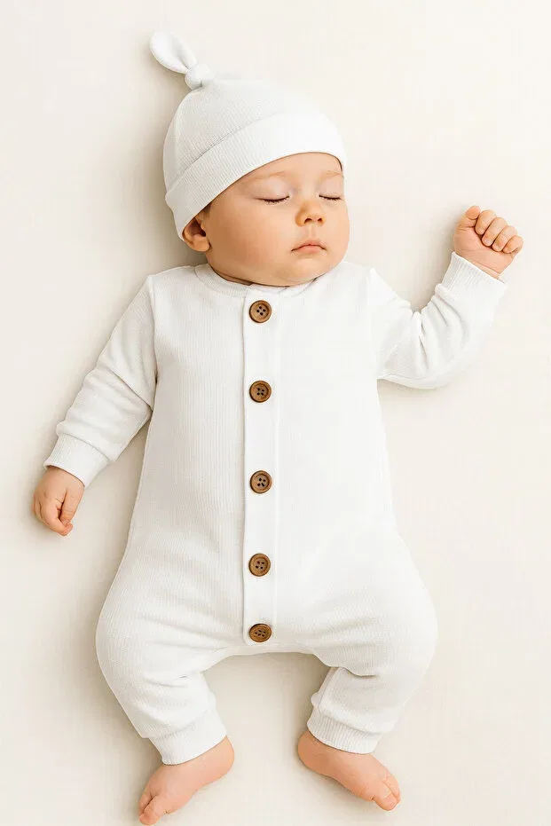 Детский комплект боди-комбинезонов из хлопка с длинным рукавом Ozbaby.Com, Burgundy — фото 3