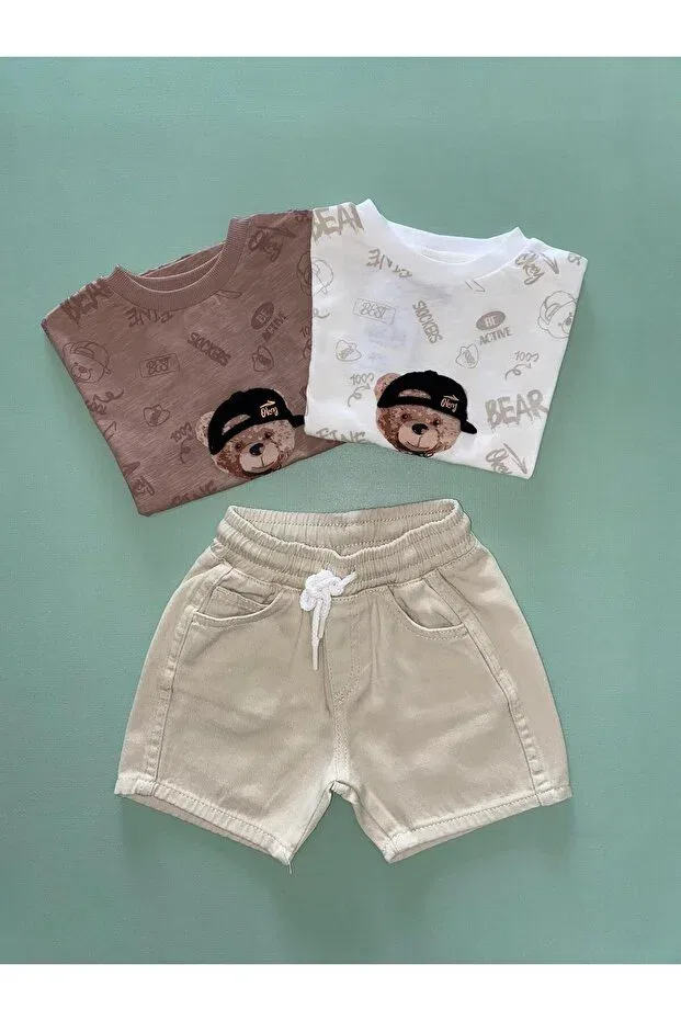 Детская футболка с принтом Teddy bear t-shirt Elefantejr, Brown — фото 3