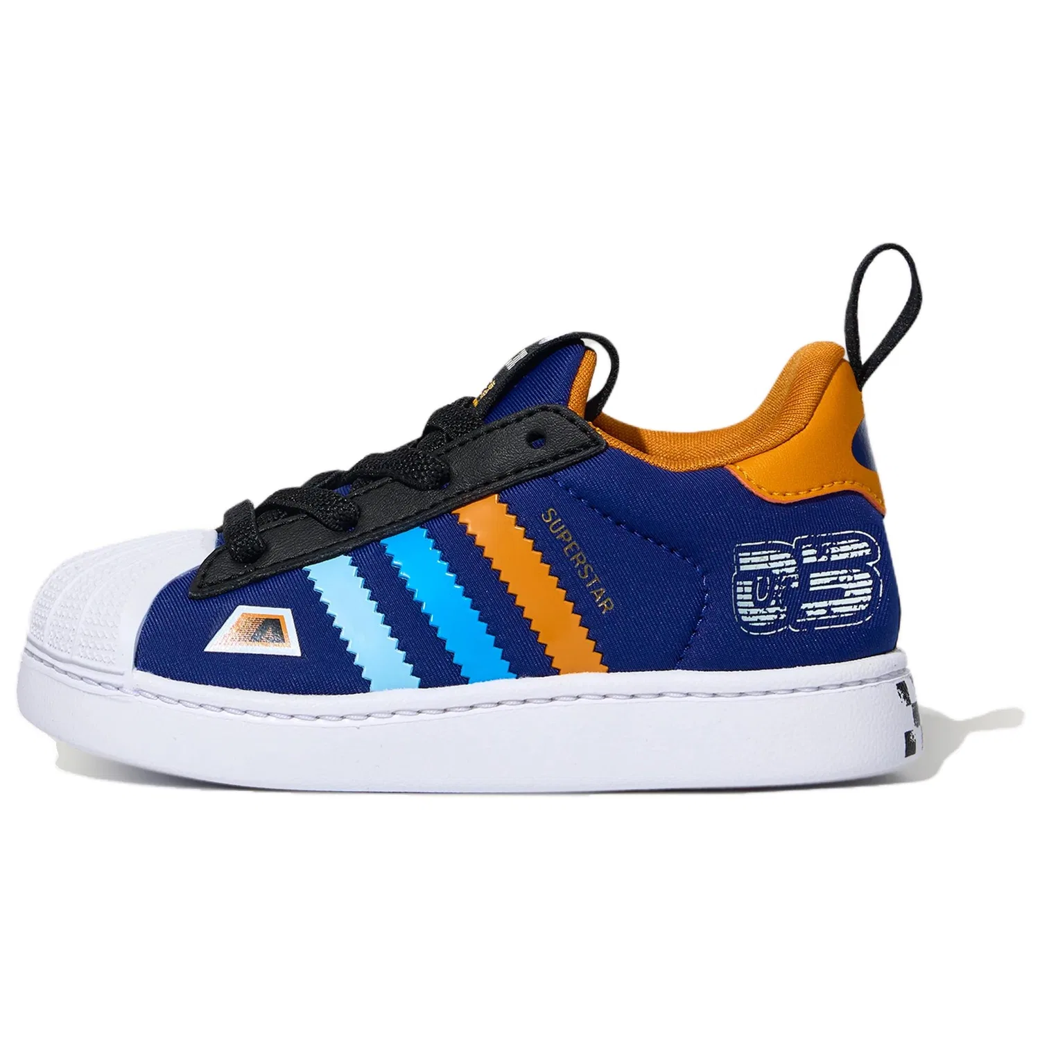 Детские кроссовки для малышей с закрытым носком SUPERSTAR Adidas Originals, Dark Blue/Black/White