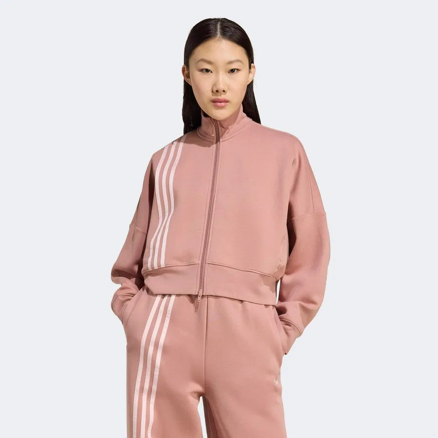 Женский спортивный свитшот с молнией, модель 3 STRIPES ZIPUP JW3609, adidas, Розовый