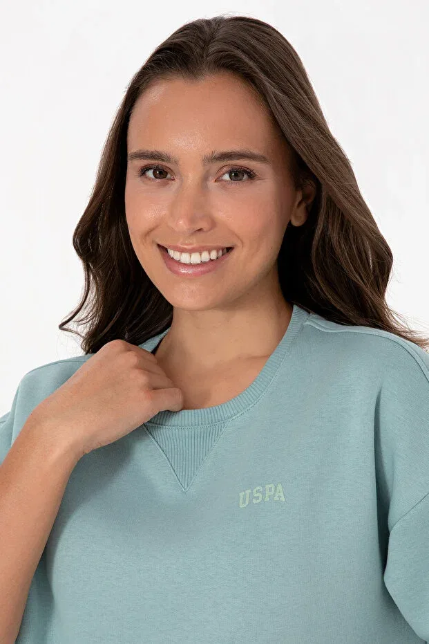 Женские свитшот с круглым вырезом с длинным рукавом U.S. Polo Assn., Mint — фото 2
