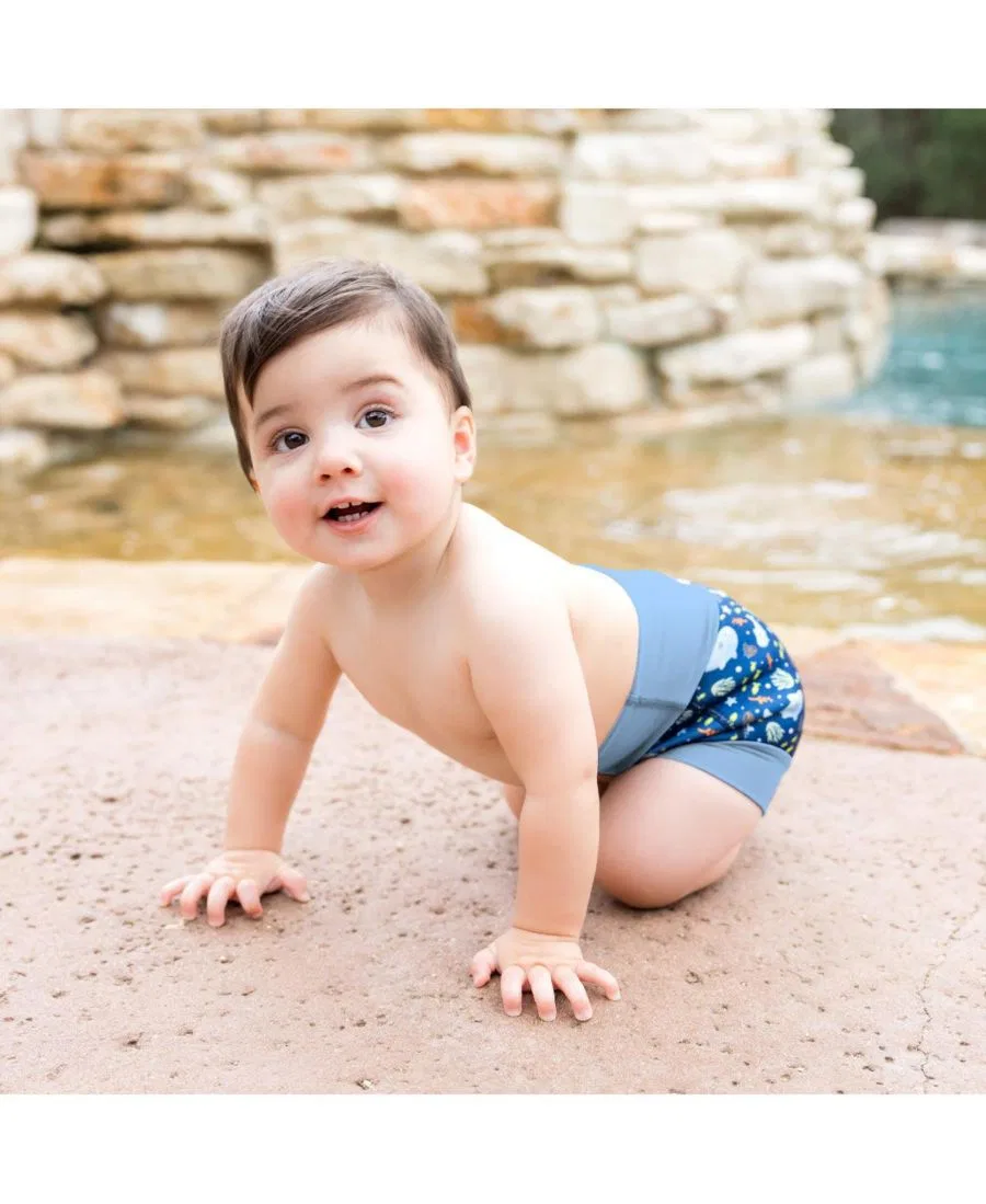 Многоразовый подгузник для плавания Splash About Happy Nappy Duo, Shark Reef Blue — фото 2