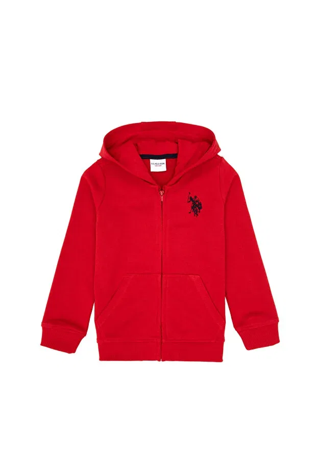 Детское худи на молнии с принтом U.S. Polo Assn., Red