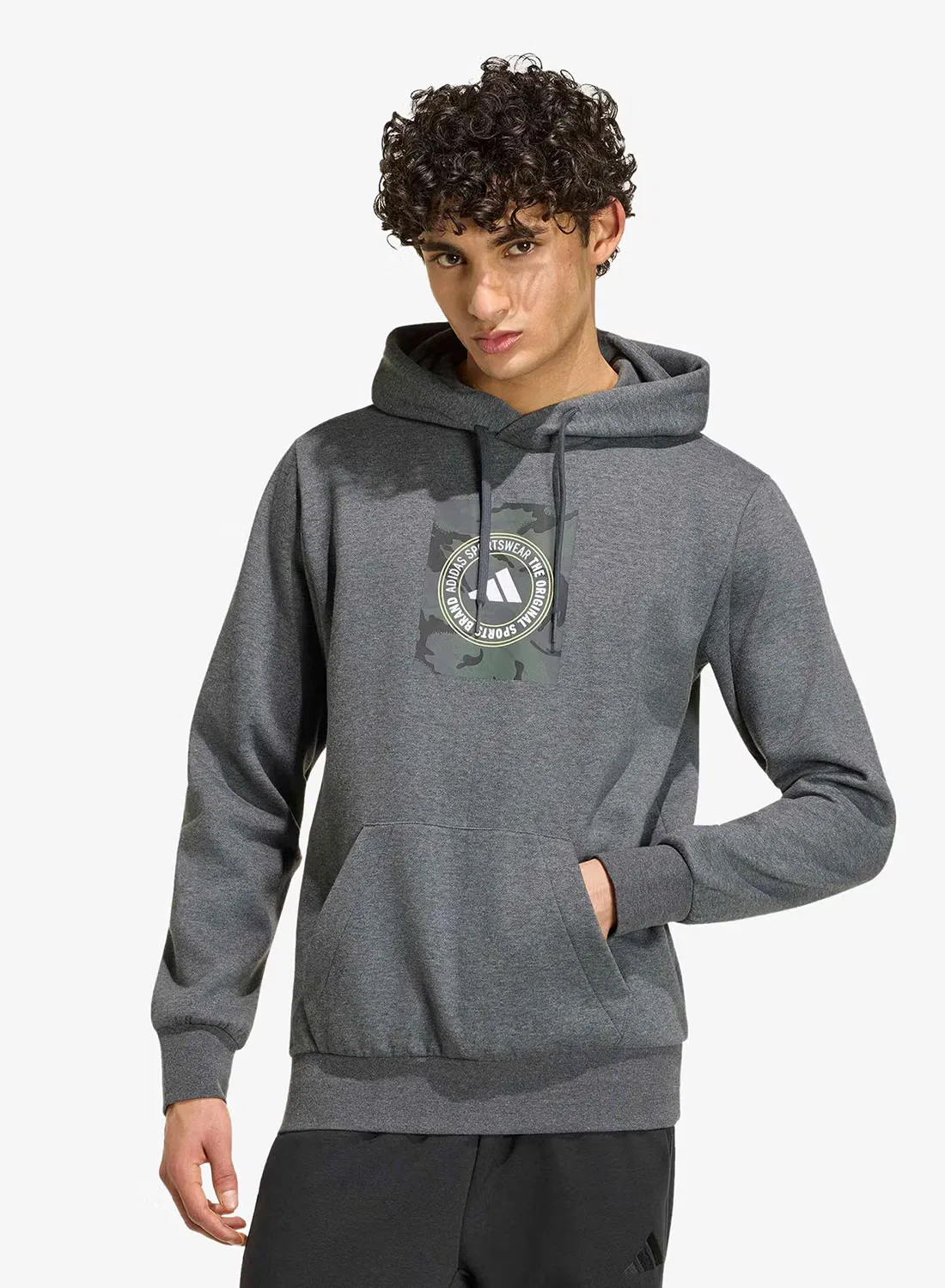 Худи с принтом Camo Box Graphic Adidas, серый