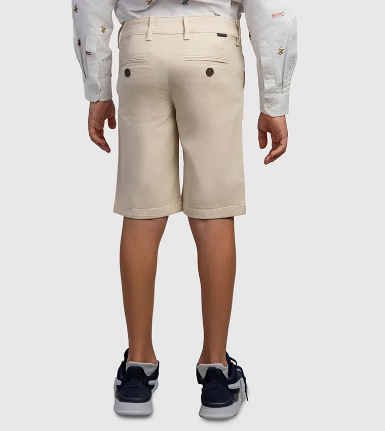 Шорты тканые детские модель 10302-B4706-DAWN-BIRCH-10-11Y Beverly Hills Polo Club, белый — фото 4